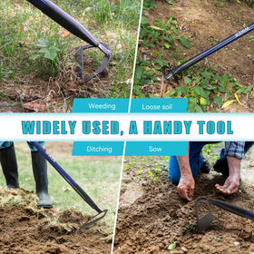 WIKER hoe head-stability prevents wobble for precise soil cultivation.