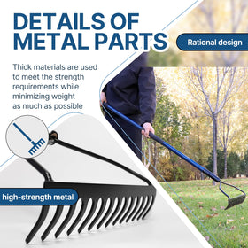 WIKER ground leveling and mulching rake ensures even soil and mulch distribution.