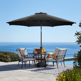 Wikiwiki 9ft patio umbrella with base included for stable shade by the pool.