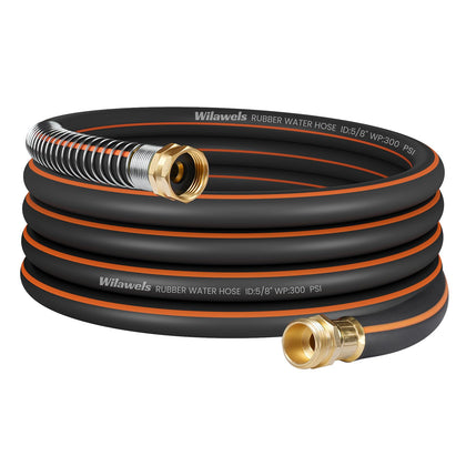 Wilawels 20ft hose coiled outdoors for easy storage and versatile watering.