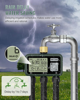 WILAWELS 3 Zone Brass Sprinkler Timer child lock for safety