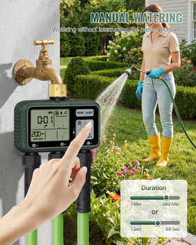 WILAWELS 3 Zone Brass Sprinkler Timer rain delay feature in action