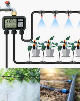 WILAWELS 3 Zone Brass Sprinkler Timer weatherproof design minimizes leaks