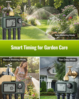 WILAWELS IPX5-rated outdoor timer withstands weather for reliable irrigation.