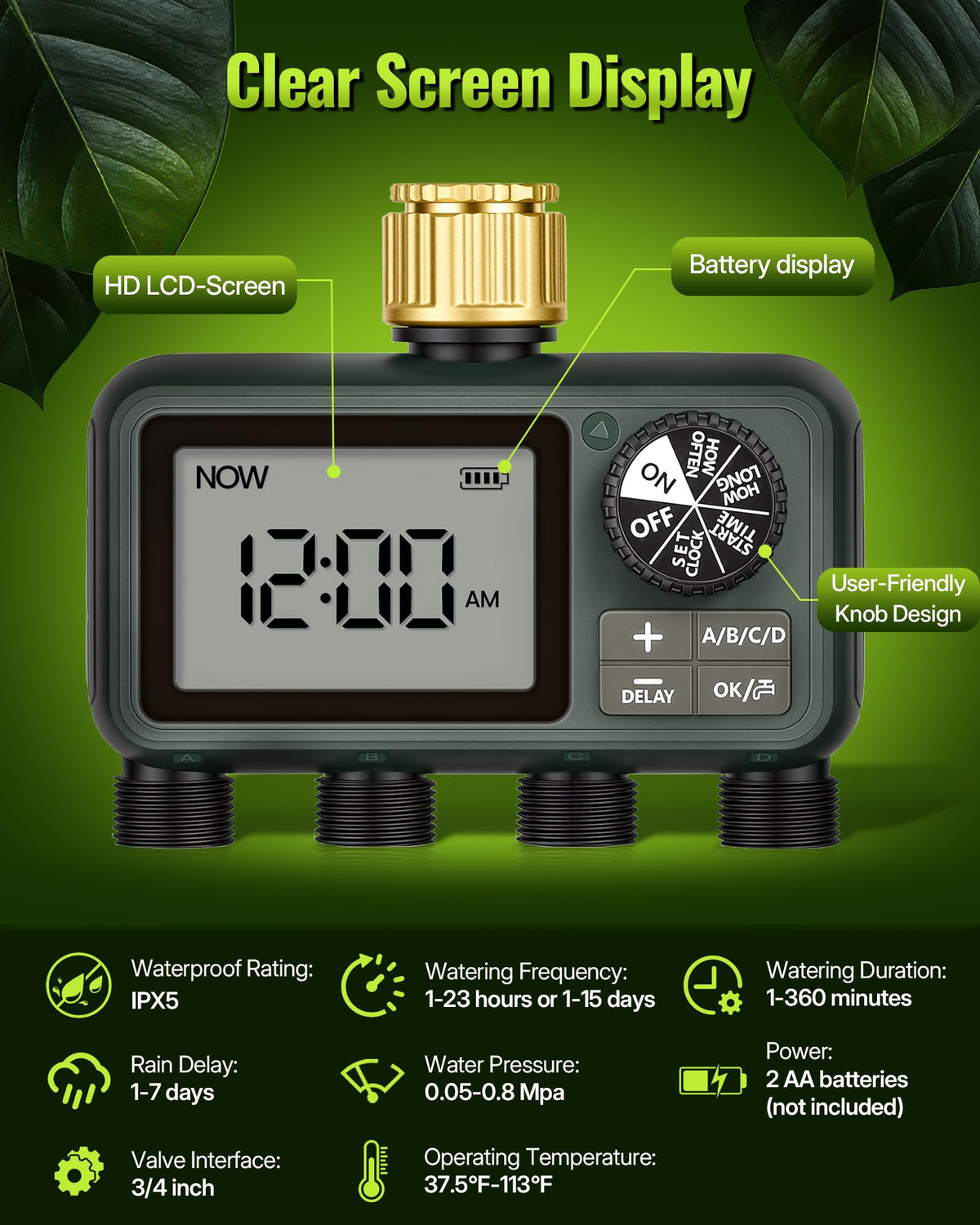 WILAWELS swivel connection shown for easy hose alignment in outdoor setups.