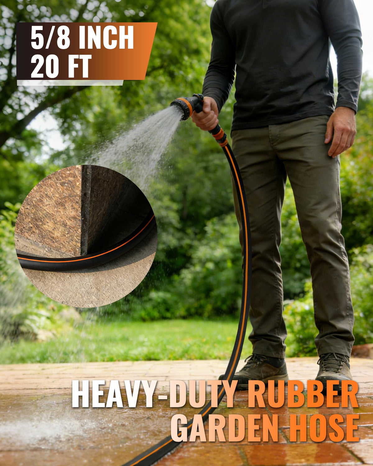 Wilawels 360-degree connector enables quick, twist-free setup during garden chores.