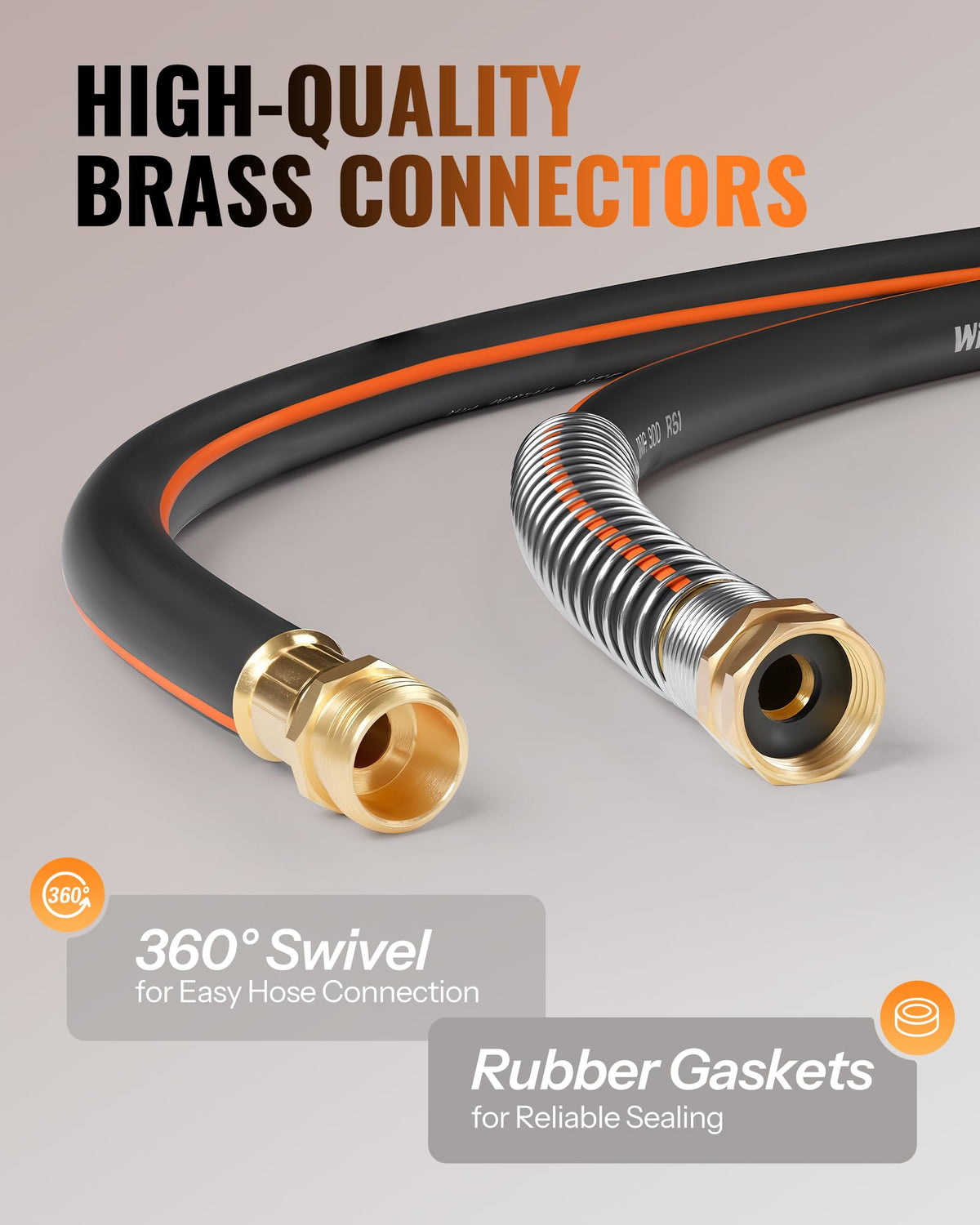 Wilawels hose with UV coating stays softer and colors true in sun exposure.