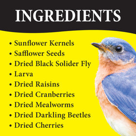 Real fruit mix with raisins, cranberries, and cherries to attract berry-loving birds.