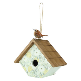 Wild Wings Blooming Nest Wren House green - front view for garden display inviting wrens