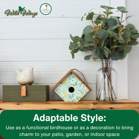 Wild Wings Blooming Nest Wren House green - ideal for garden or indoor display with songbird appeal