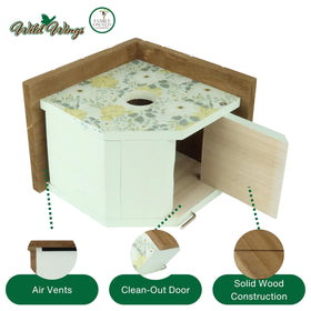 Wild Wings Blooming Nest Wren House green - ventilation detail promotes healthy air flow inside