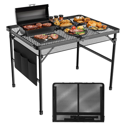 WildFinder folding grill table top offers a sturdy outdoor prep surface.