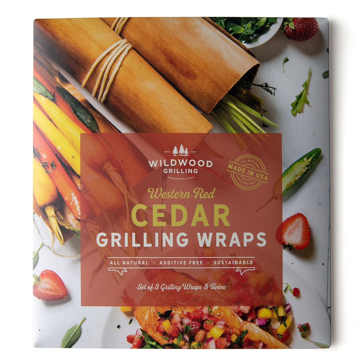 Wildwood Grilling Western Cedar wrap around salmon on the grill for smoky flavor