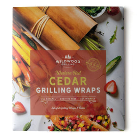 Wildwood Grilling Western Cedar wrap around salmon on the grill for smoky flavor