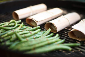 Wildwood Grilling cedar wrap with vegetables creating crisp edges and aromatic grilling