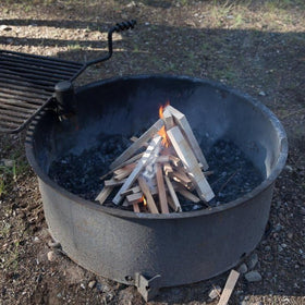 Wildwood Kindling kiln-dried cedar for fast ignition in any setting.