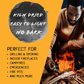 Wildwood Kindling neatly stacked 1-inch pieces for steady flame control.
