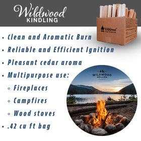 Wildwood Kindling packed for outdoor camping and easy fire building.