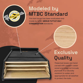 WildYard wall-mount bat house blends with exterior while deterring pests