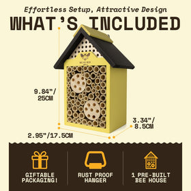 WildYard Bee House tubes close-up showcases modular nesting tubes for solitary bees.