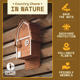 WildYard Big Bat Box back view, weather-resistant cedar construction.