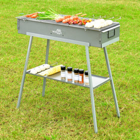 WILLBBQ charcoal grill shows dual vents for precise heat control