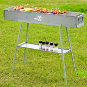 WILLBBQ Charcoal Grill showing dual vents for even heat control.