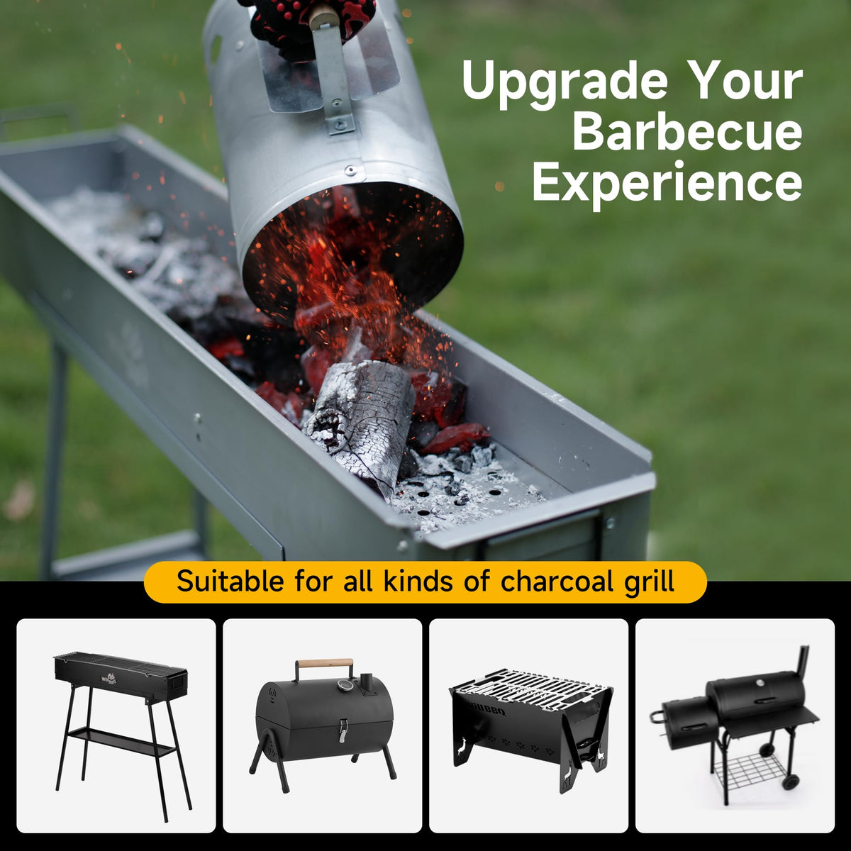 WILLBBQ durable, rustproof starter ideal for outdoor grilling