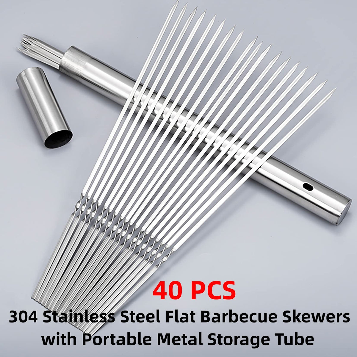 WILLBBQ storage tube keeps skewers clean and ready for travel.
