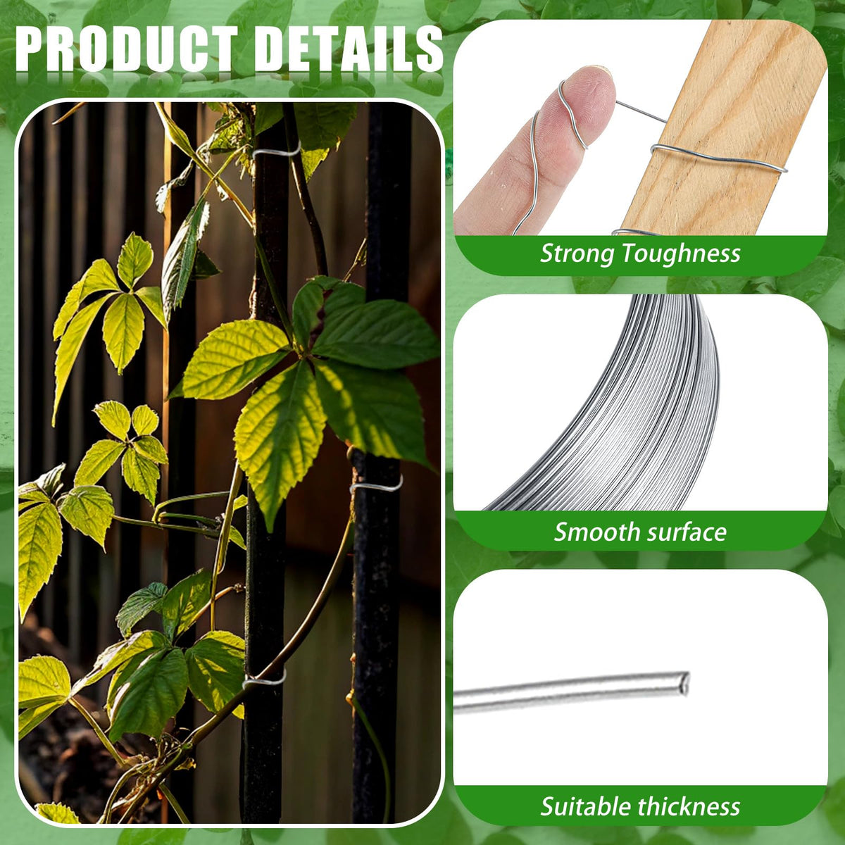 WILLBOND durable metal wire withstands outdoor conditions for long-term use.