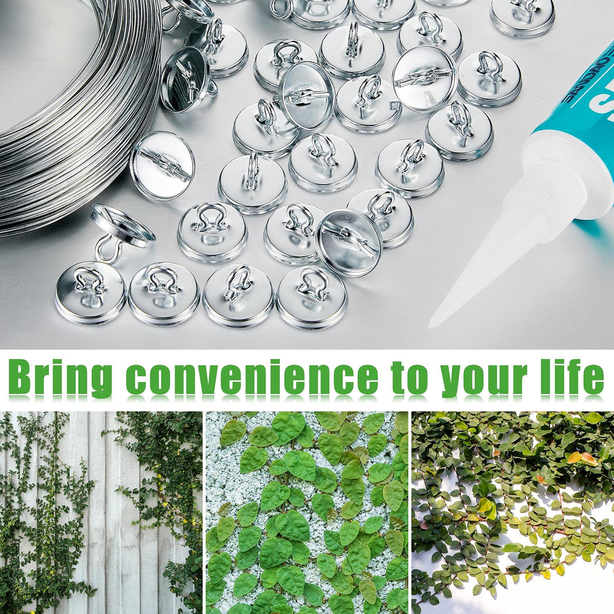 WILLBOND garden-decor clip usage, ideal for garlands and string light arrangements.