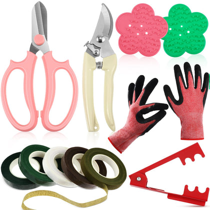 Willbond pruning shears pink in hand for precise rose trimming.