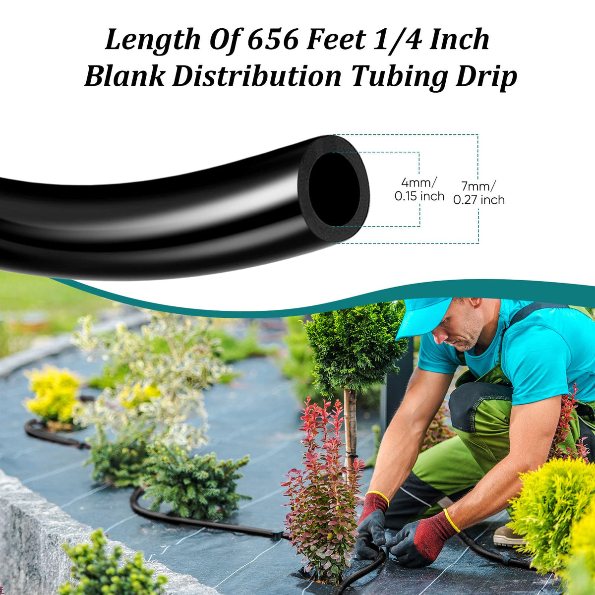 WillBond soft irrigation tube easily navigates tight plant beds.