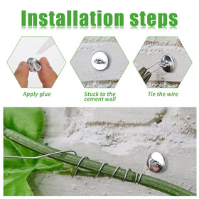 WILLBOND trellis clip attachment, simple wire-through and adhesive fix for vines.