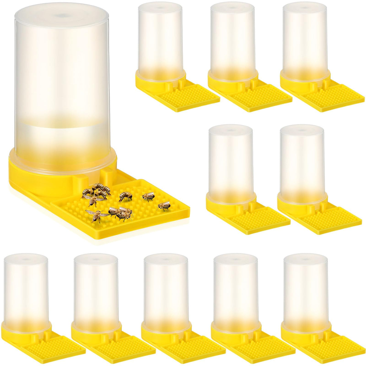 Willinglong bee water feeder, transparent body for easy water level checks.
