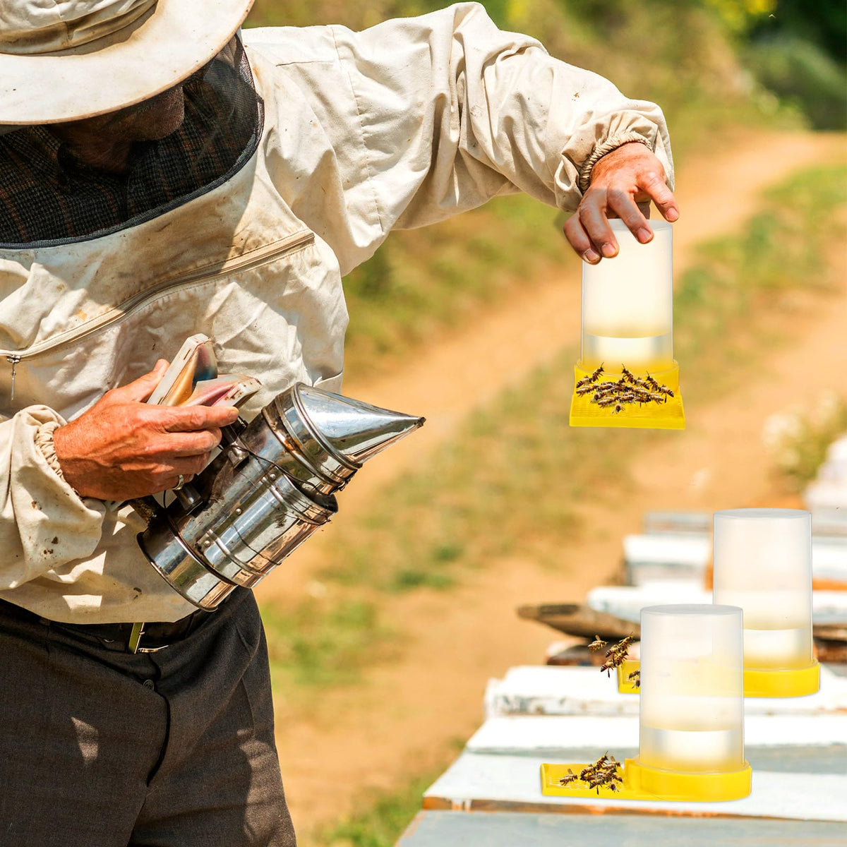Willinglong outdoor water station keeps hives hydrated with minimal effort.