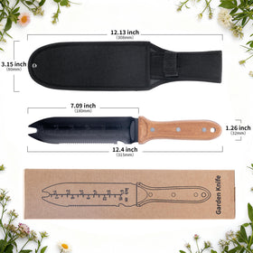 WILLKOMMEN Hori Hori garden knife with beechwood handle for a non-slip grip