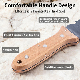 WILLKOMMEN Hori Hori garden knife dual-edge blade for digging and cutting