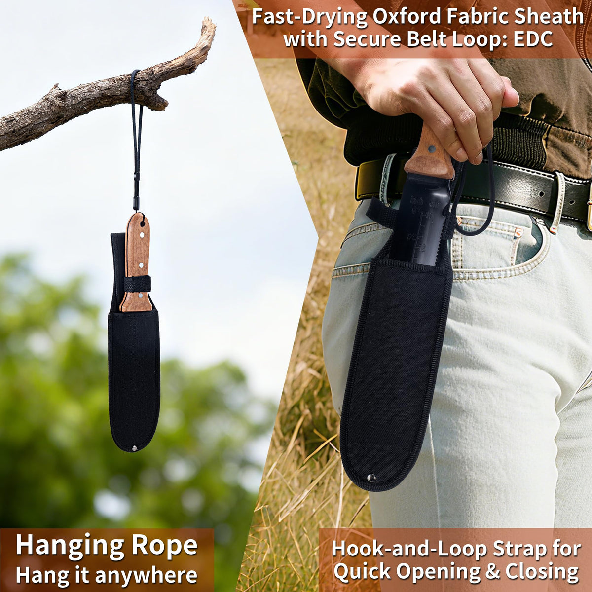 WILLKOMMEN Hori Hori garden knife forked-tip for plant division with minimal root damage