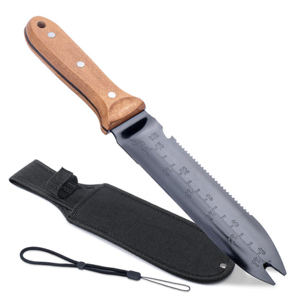 WILLKOMMEN Hori Hori garden knife with full tang for durable garden work