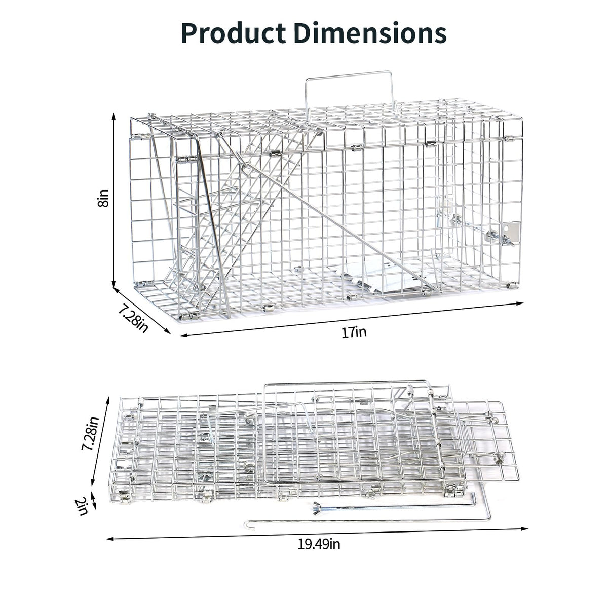 WillMesh folding live trap stores flat for compact space-saving storage
