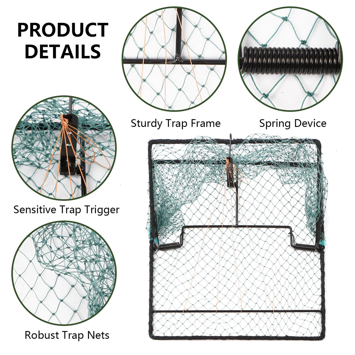 WillMesh humane bird trap folded for compact storage and space-saving convenience