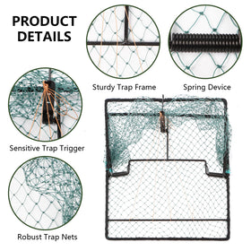 WillMesh humane bird trap folded for compact storage and space-saving convenience