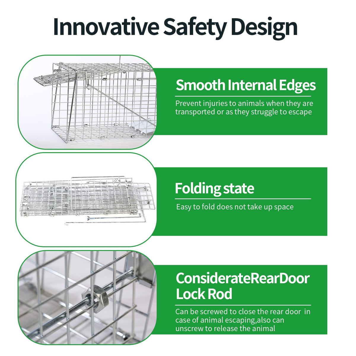 Sturdy steel WillMesh trap resists rust for outdoor use