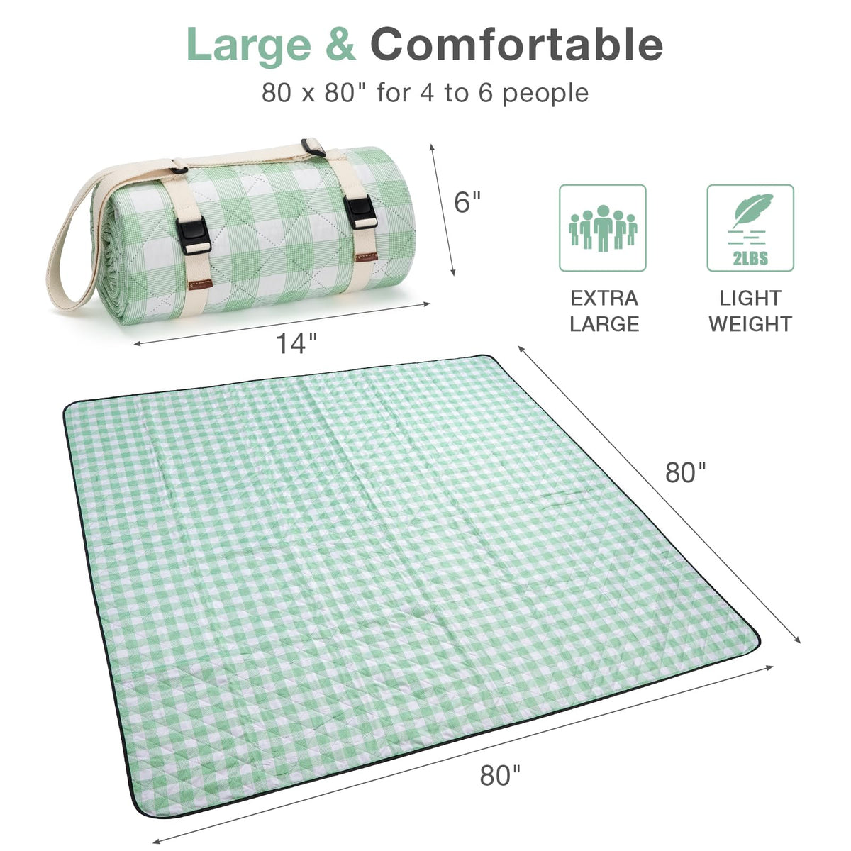 Willow Weave green and white check top fabric remains vibrant and durable