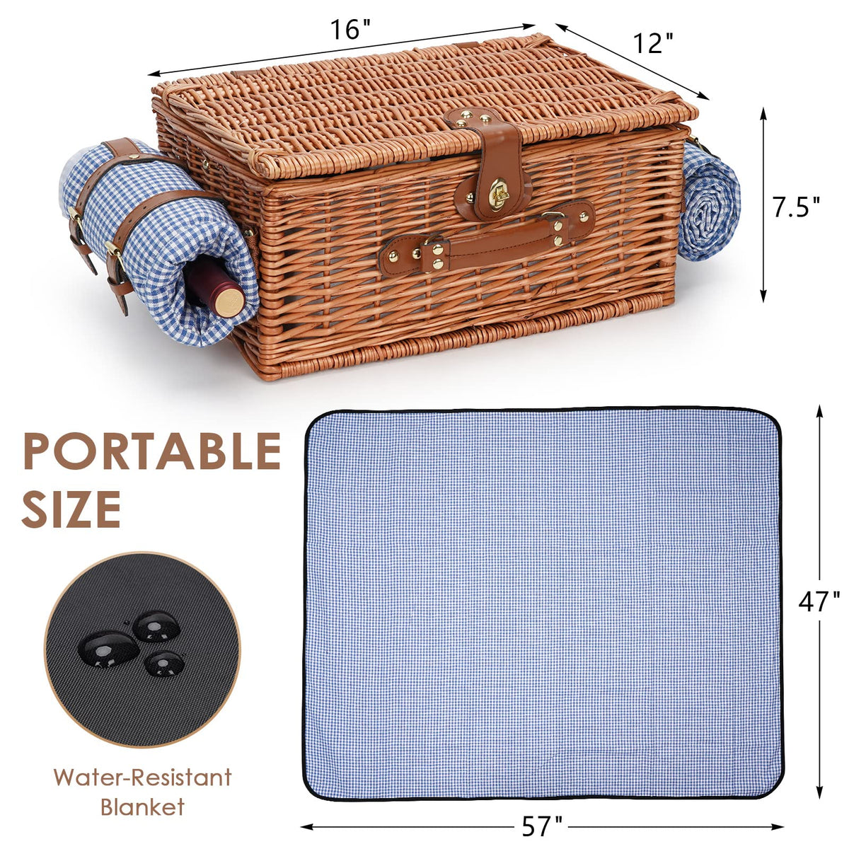 Willow Weave durable hand-woven wicker offers longevity and sturdy everyday use.