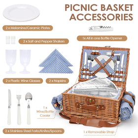 Willow Weave picnic basket insulated compartment keeps food fresh during outings.