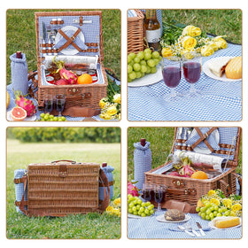 Willow Weave removable wine cooler preserves chill on warm outdoor picnics.