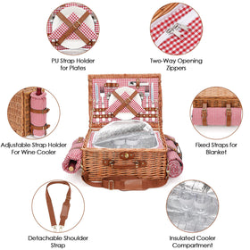 Willow Weave removable wine cooler preserves chill during outdoor picnics.