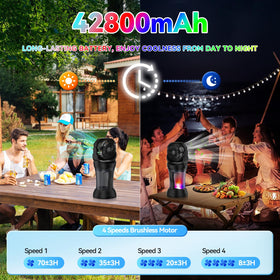 Wilody misting fan 2L water tank for extended misting between refills during outings